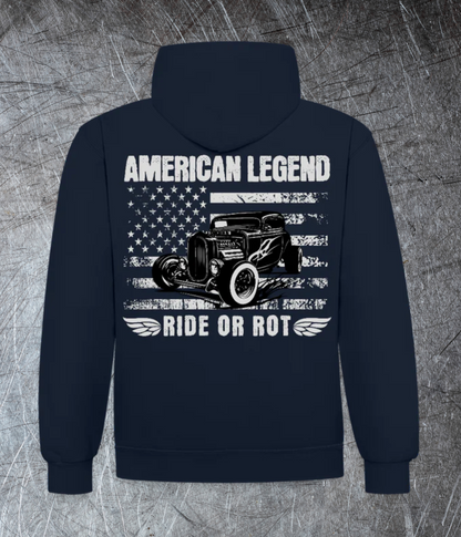 😎🤙 American Legend Hoodie – Ride or Rot | Meistyle76 - Kontrast-Hoodie