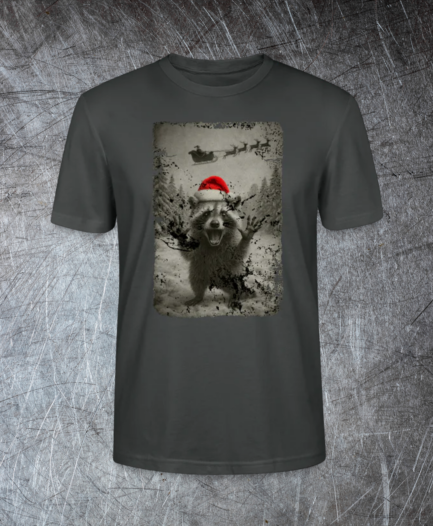 Lustiger Waschbär zu Weihnachten – Vintage Xmas Shirt - Premium T-Shirt