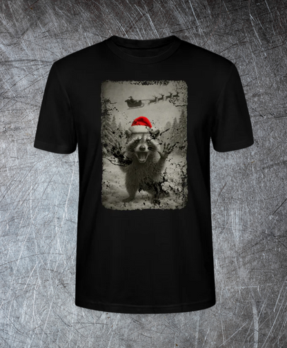 Lustiger Waschbär zu Weihnachten – Vintage Xmas Shirt - Premium T-Shirt