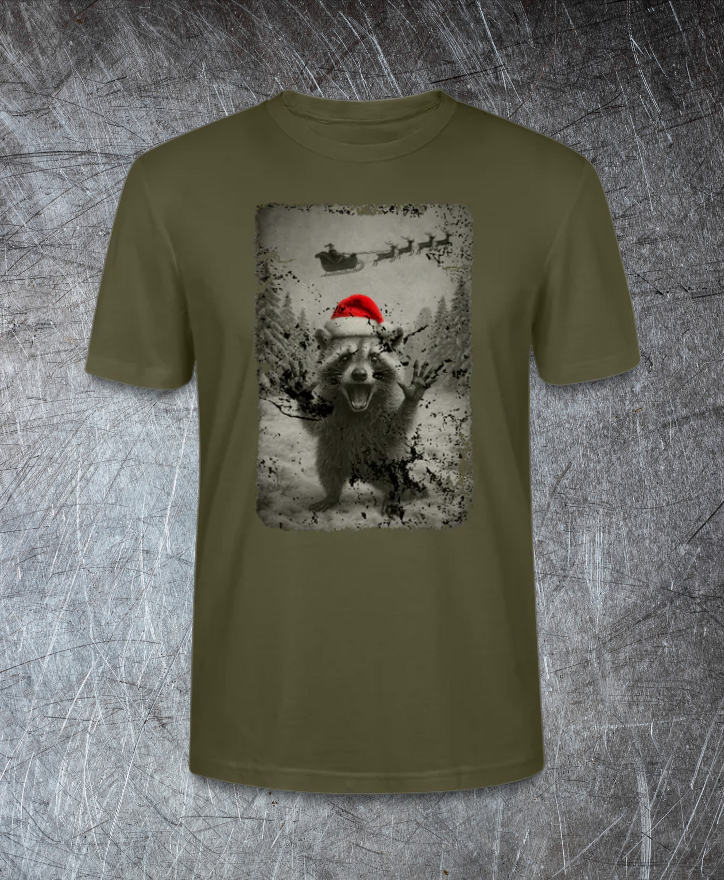 Lustiger Waschbär zu Weihnachten – Vintage Xmas Shirt - Premium T-Shirt