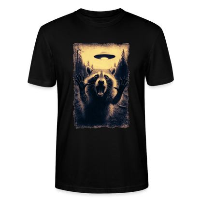 Waschbär und Ufo/ Premium T-Shirt - Schwarz