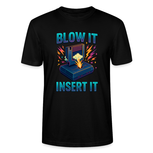 Retro Gaming T-Shirt – Blow It Insert It | 80s Gamer Nostalgie Premium T-Shirt