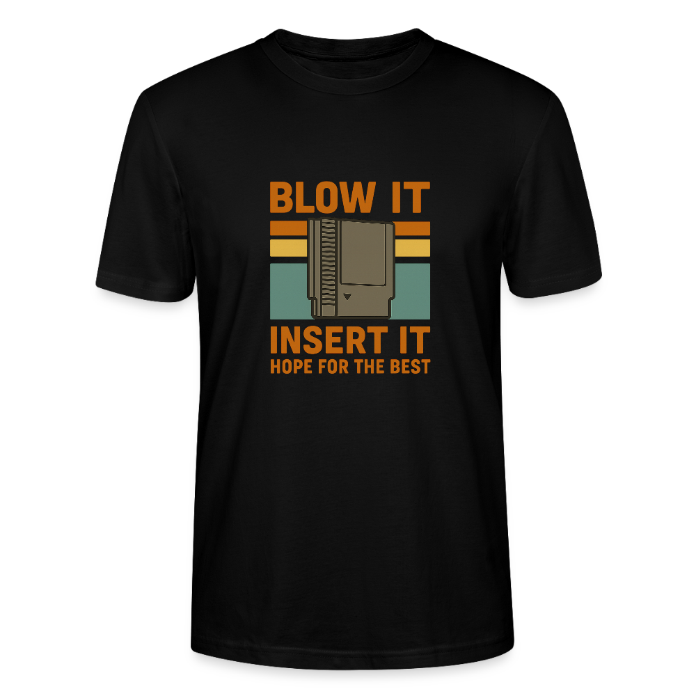 Retro Gaming T-Shirt – Blow It Insert It Hope for the Best | 80s Konsole Premium T-Shirt