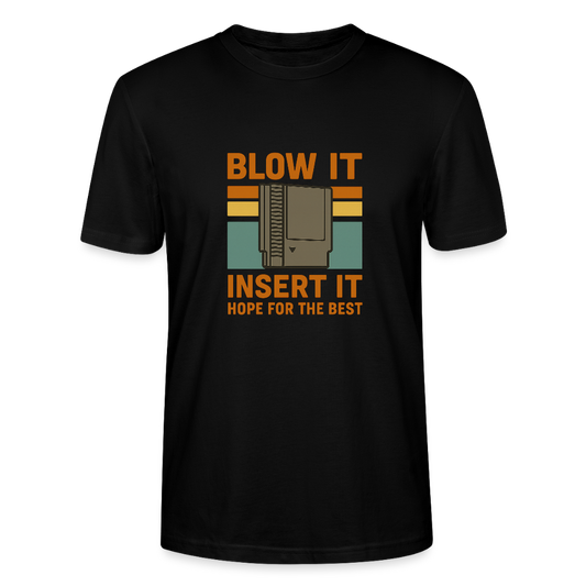 Retro Gaming T-Shirt – Blow It Insert It Hope for the Best | 80s Konsole Premium T-Shirt